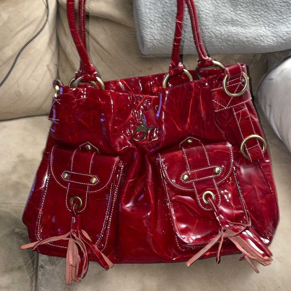 My Tribe Red Patent Leather Purse - like New Condition.